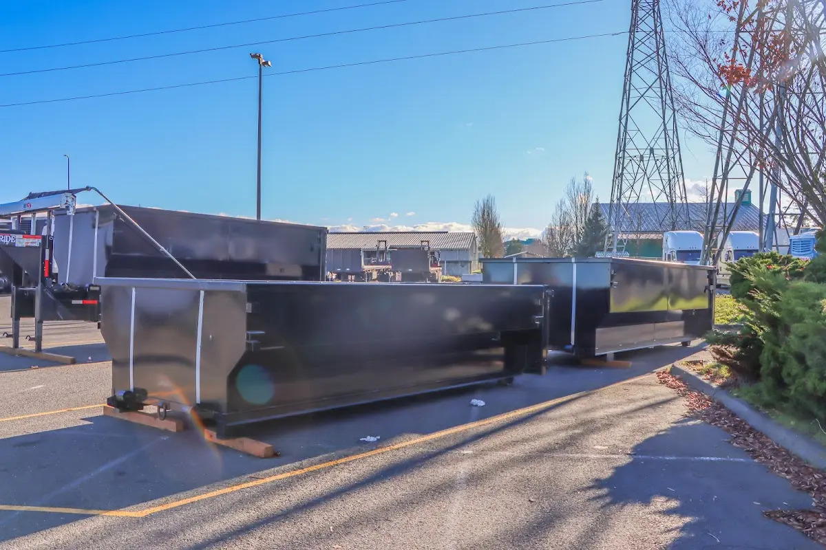 Roll-off dumpster ready for waste disposal at job site for Residential Dumpster Rental in Raisin